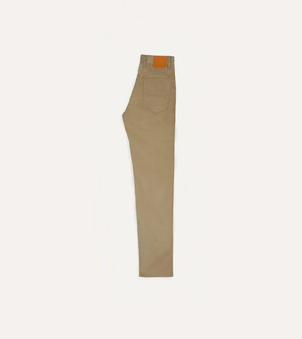 Khaki Straight Leg Casual Trousers