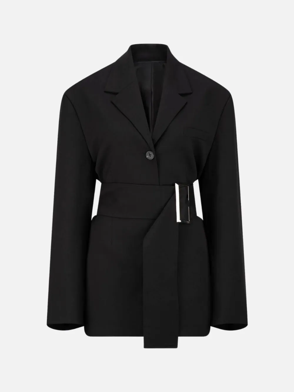 Button Up Blazer with Buckle