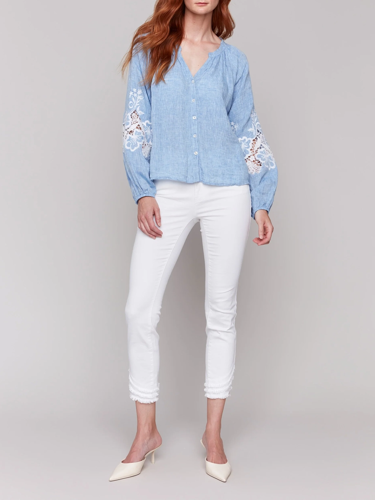 Drape Smooth Cotton Art Cut-Out Shirt