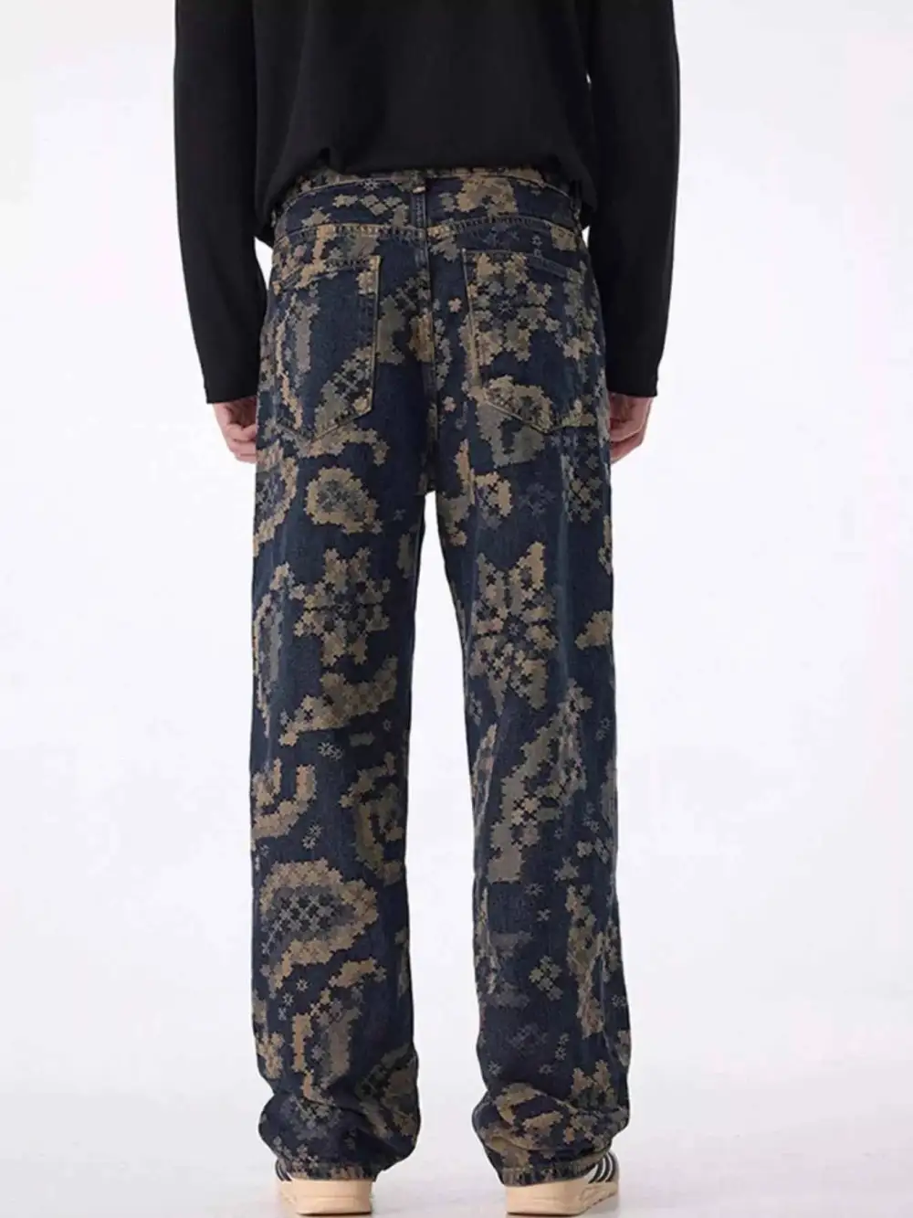 Printed Wide Leg Cargo Pants