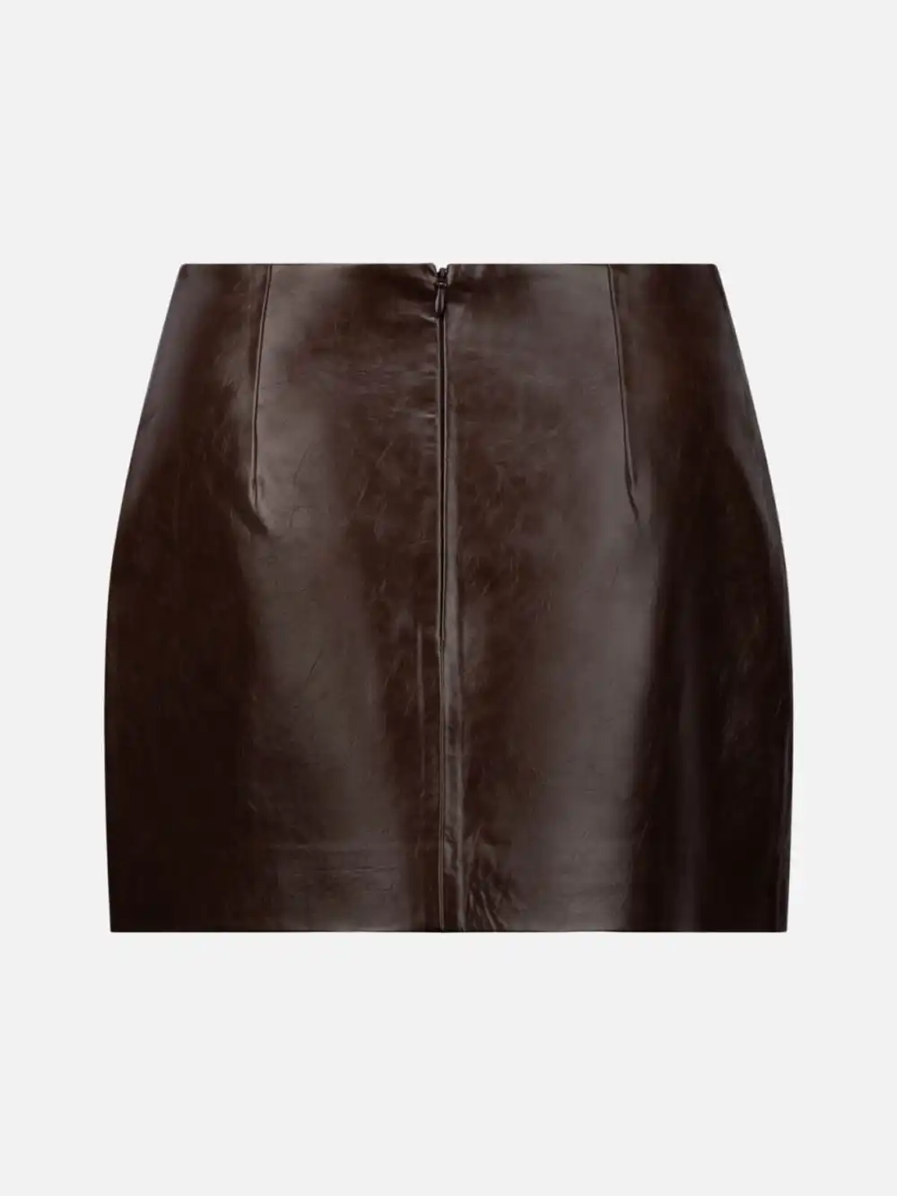 PU Leather Mini Skirt - Chocolate