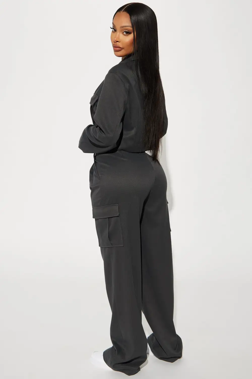 Guilt Trip Cargo Pant Set - Charcoal