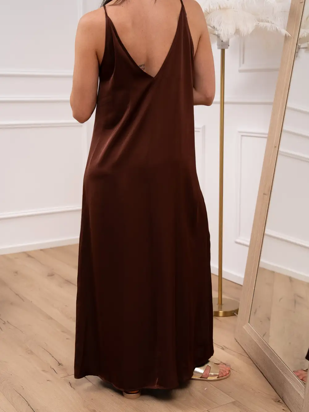 Cedar Maxi V Neck Viscose Dress