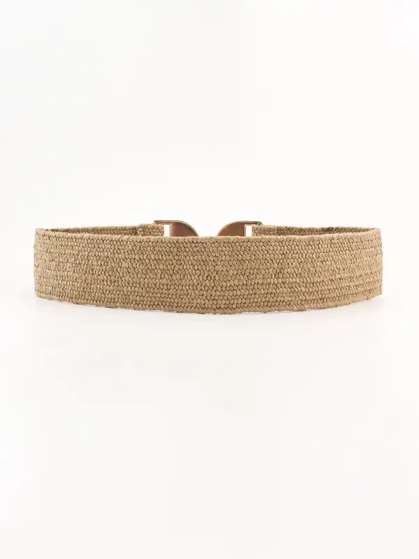 Textured Buckle Stretch Belt
