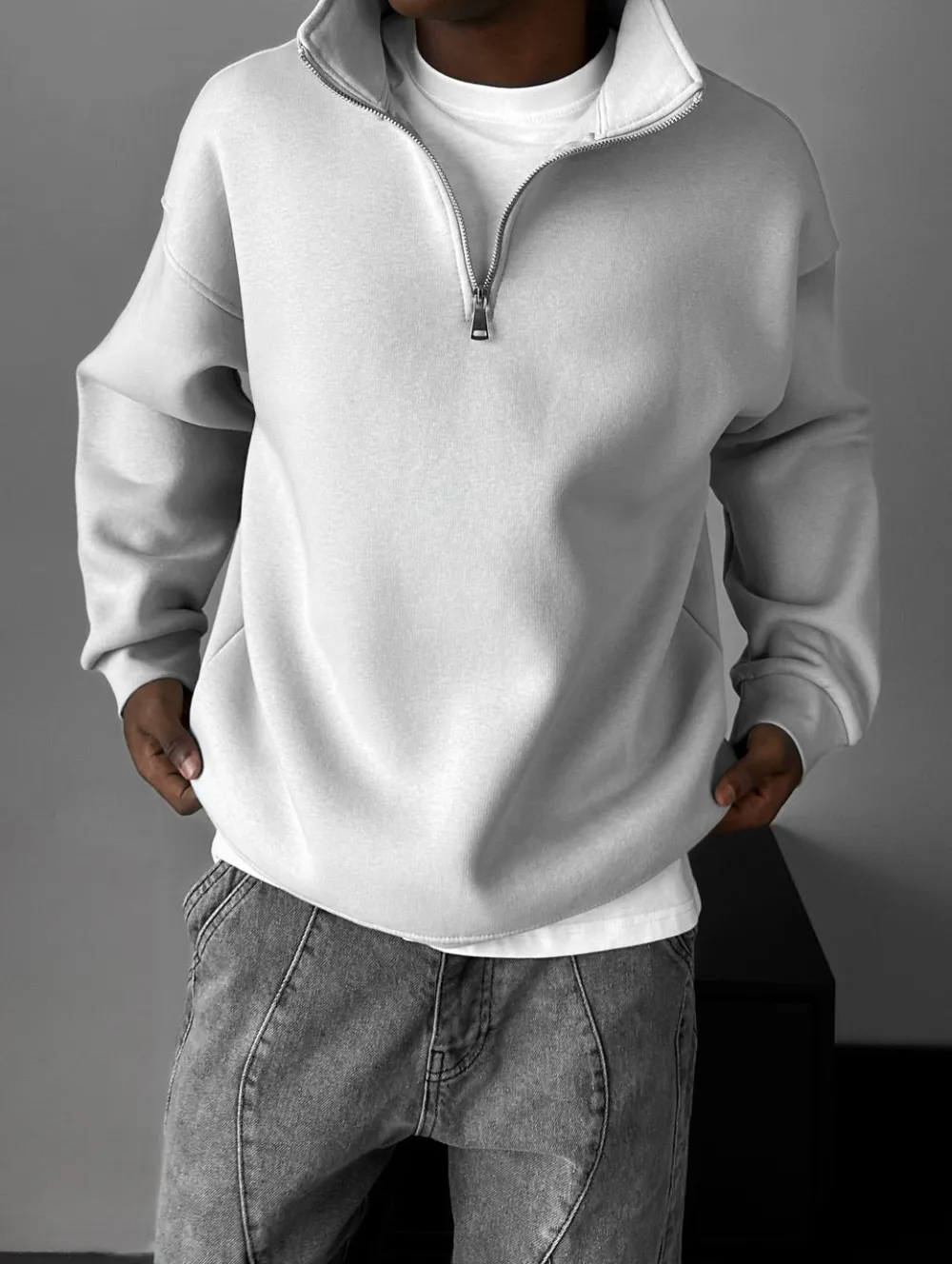 Everyday Relaxed Zip Front Sweatshirt
