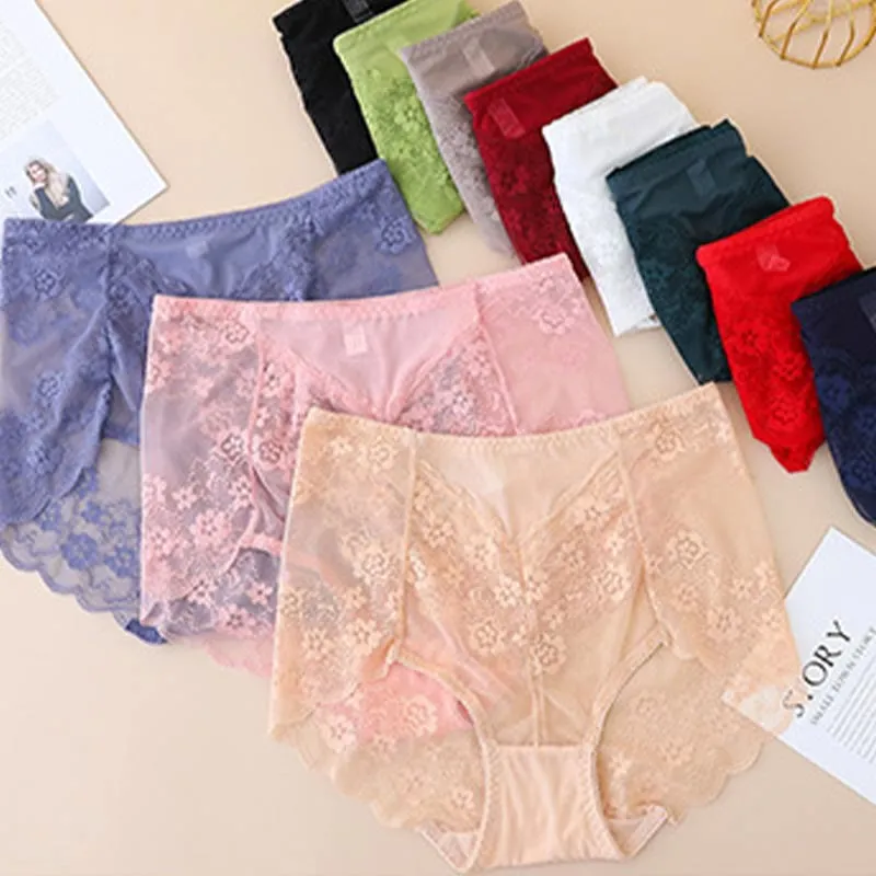 Plus Size High Waist Print Breathable Panty