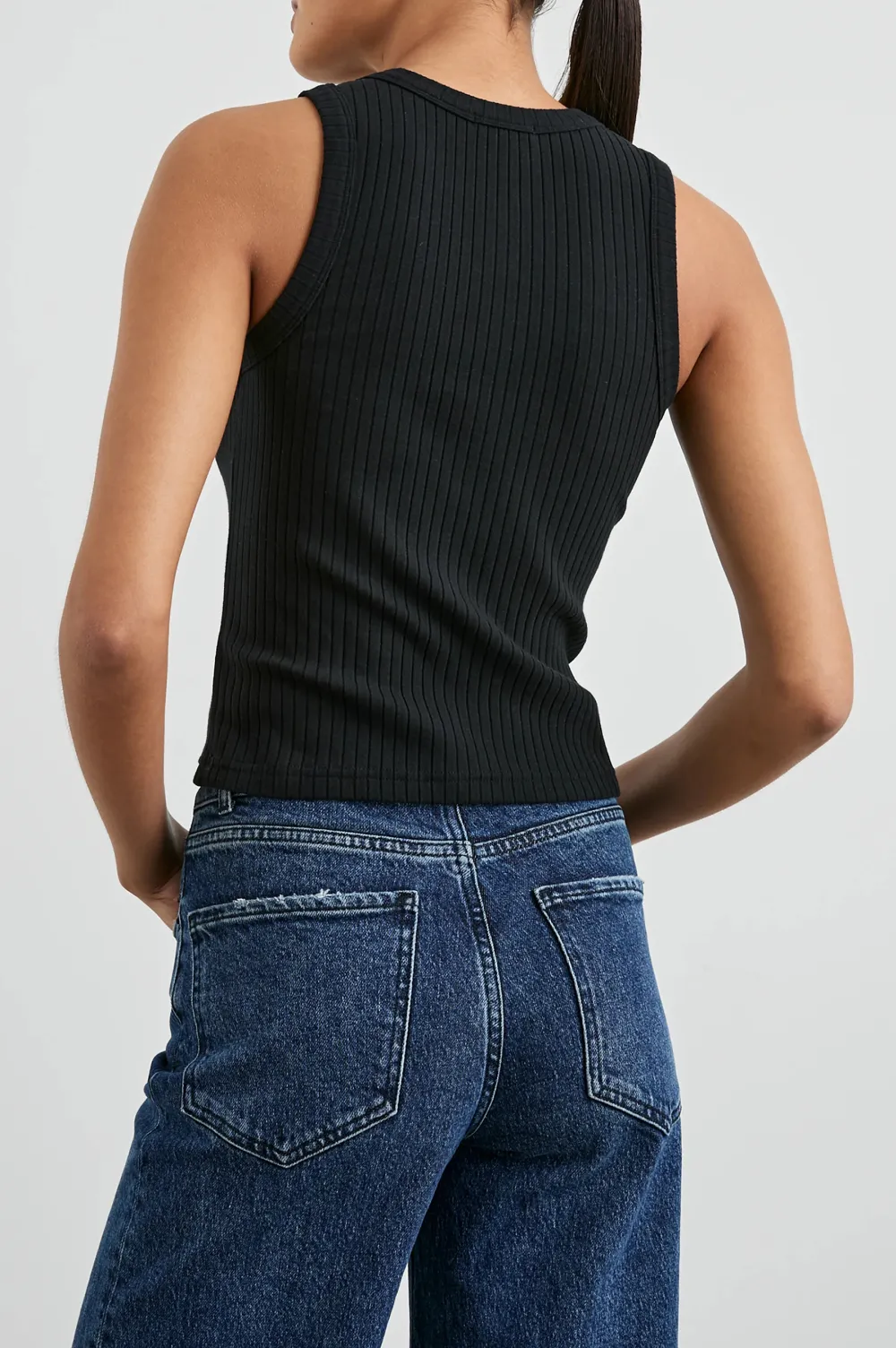 Striped Round-Neck Sleeveless Pullover