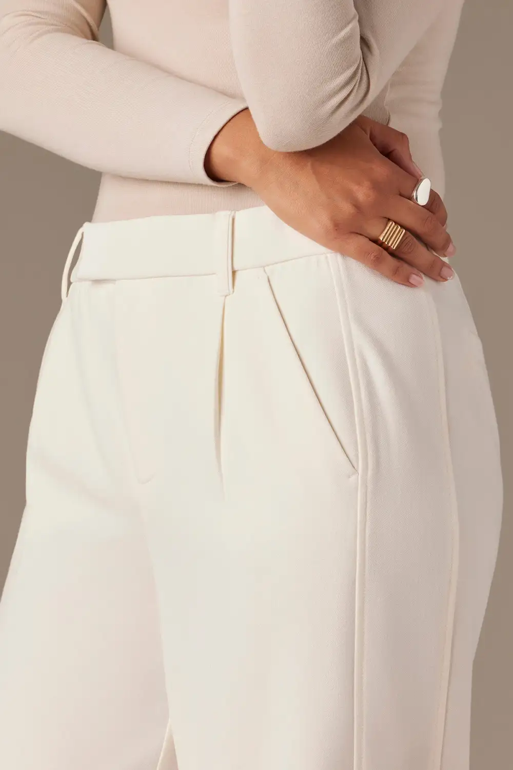 Petite Side Panel Tailored Trousers