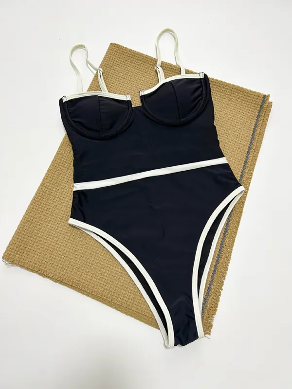 Splicing One Piece Swimsuit