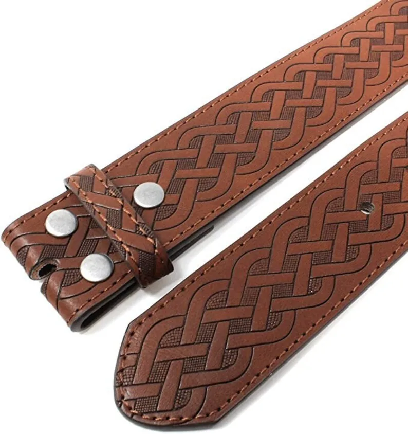 Distressed Edge Leather Belt Strap