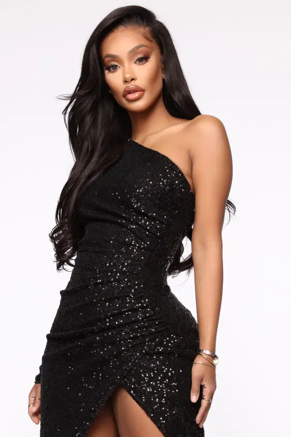 And The Winner Is Sequin Maxi Dress - Black