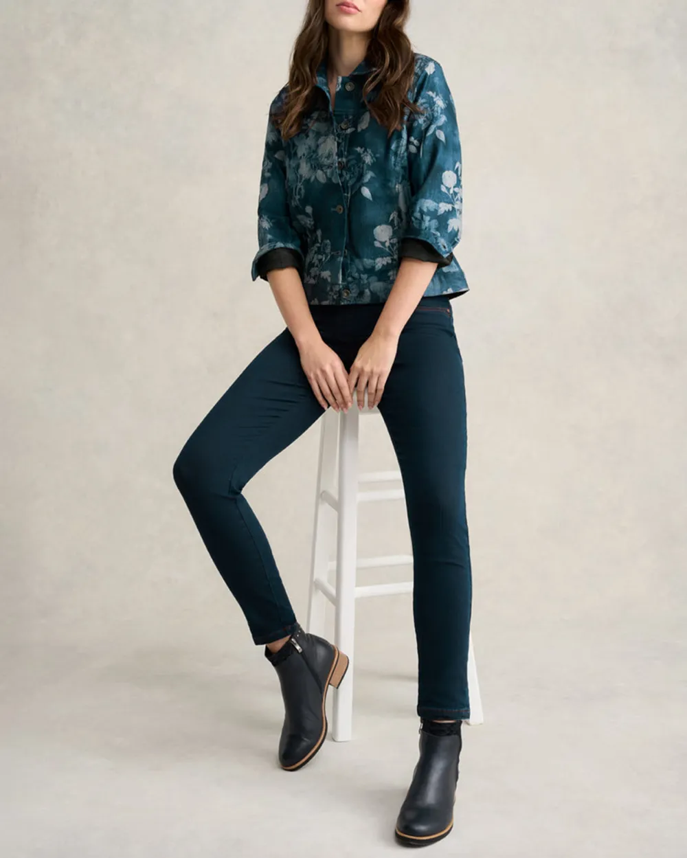 Floral Print Denim Jacket