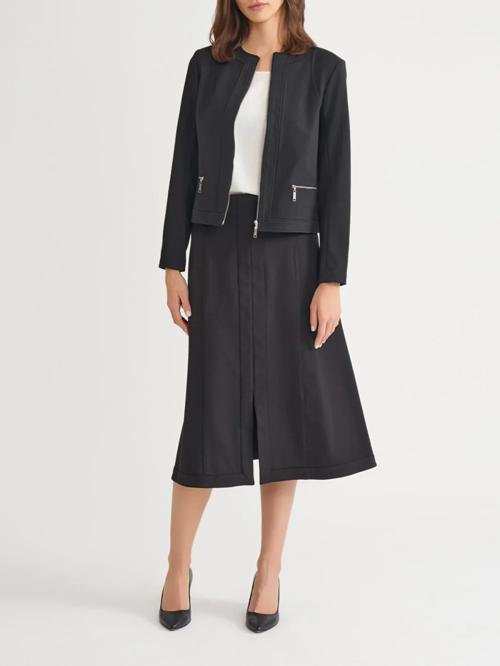 Round Neck Zipper Jacket