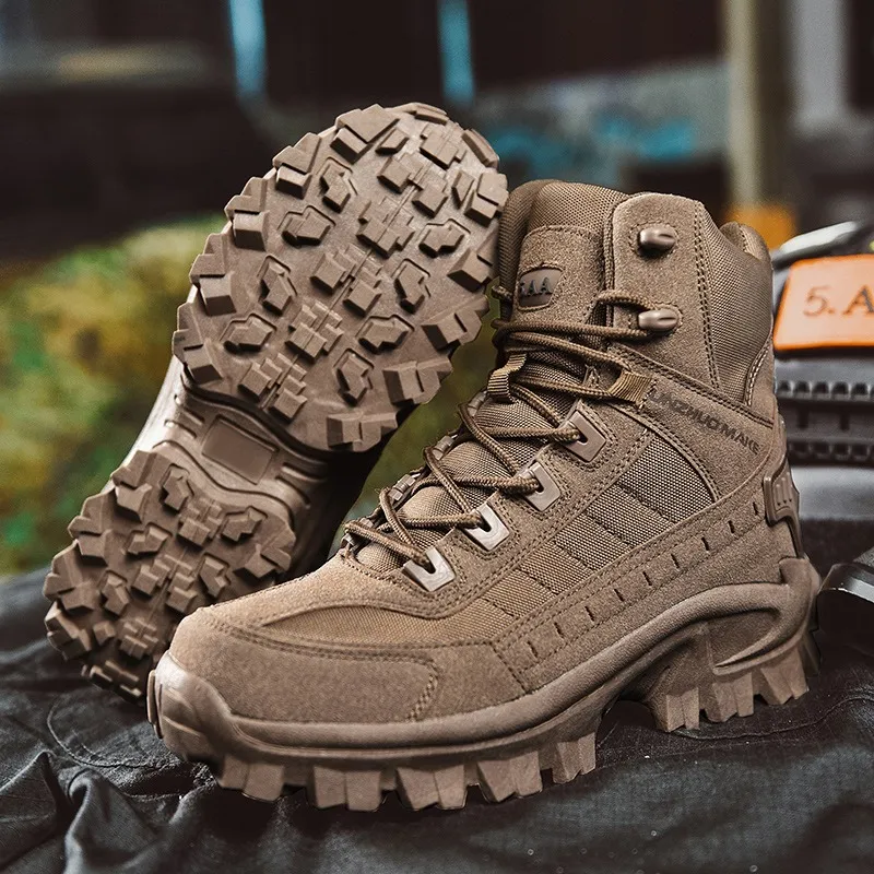 Men's Combat Boots Orthopedic Support Hiking Boots Waterproof Puncture-Resistant Work Boots