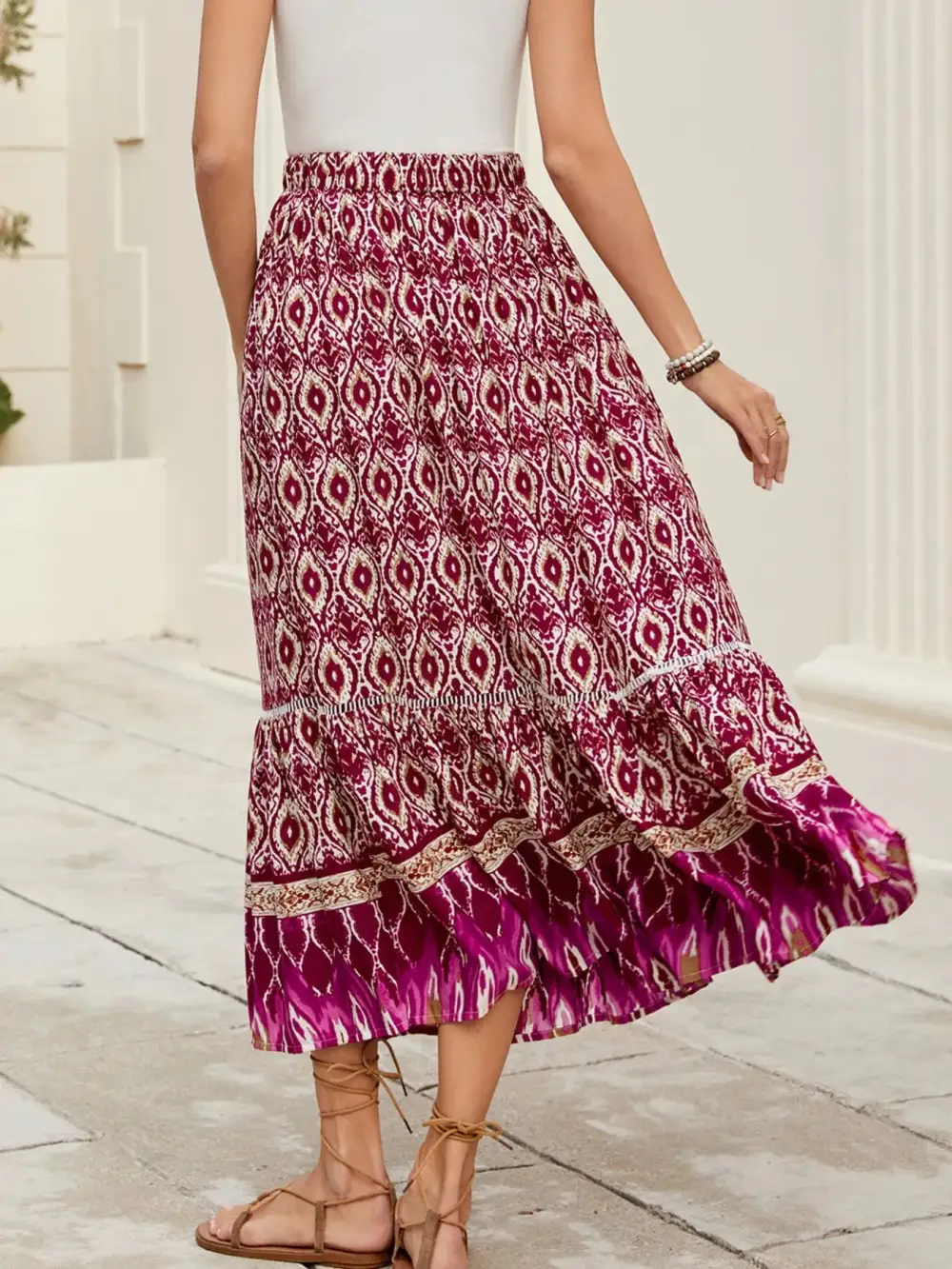 Bohemian Printed Maxi Skirt