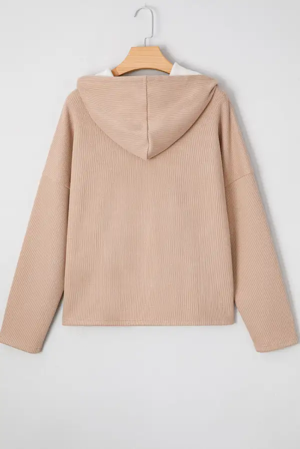Everyday Relaxed Leopard Print Textured Hoodie