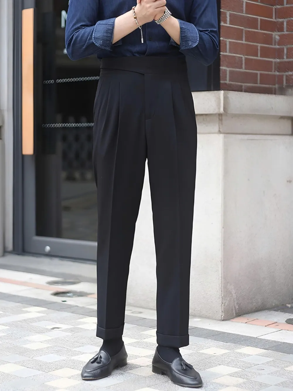 Double Pleat Corduroy Trousers