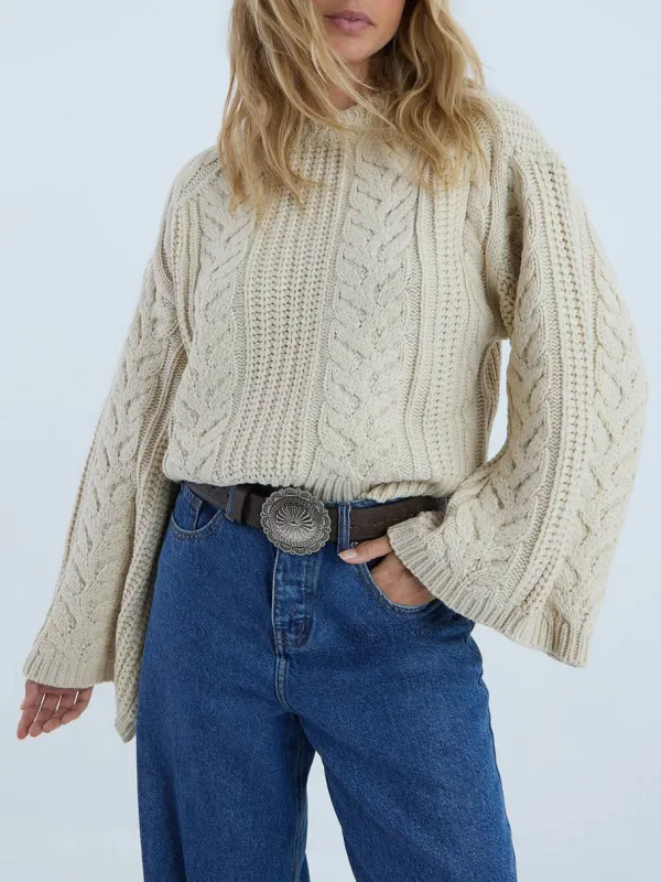 Women'S Stylish Contrast Argyle Knit Cropped Sweater
