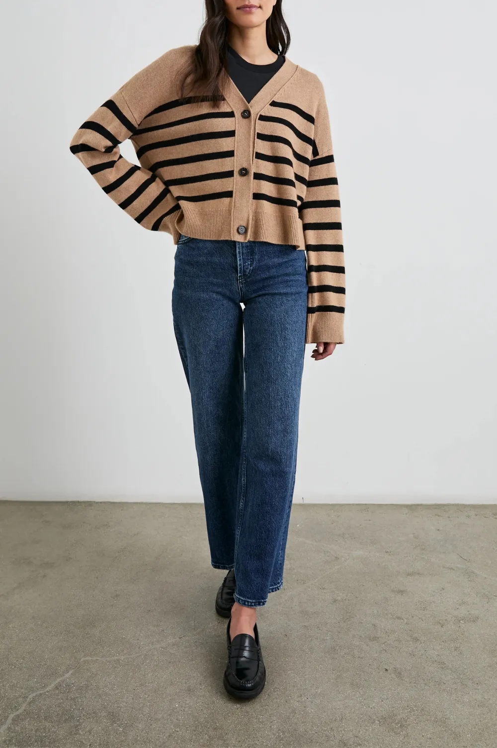 V-Neck Solid-Color Plush Warm Cardigan