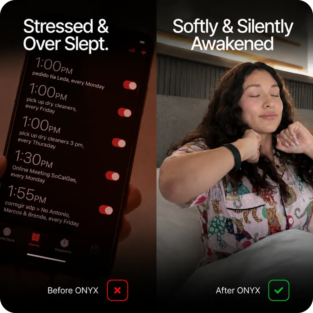 Silent Vibrating Alarm Clock – Wrist-Worn Wake-Up Device for Heavy Sleepers, Won't Disturb Your Partner, 2 Intensity Levels, Up to 3 Alarms, 14+ Day Rechargeable Battery