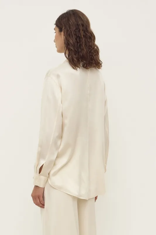 Cream Relaxed Silk Shirt
