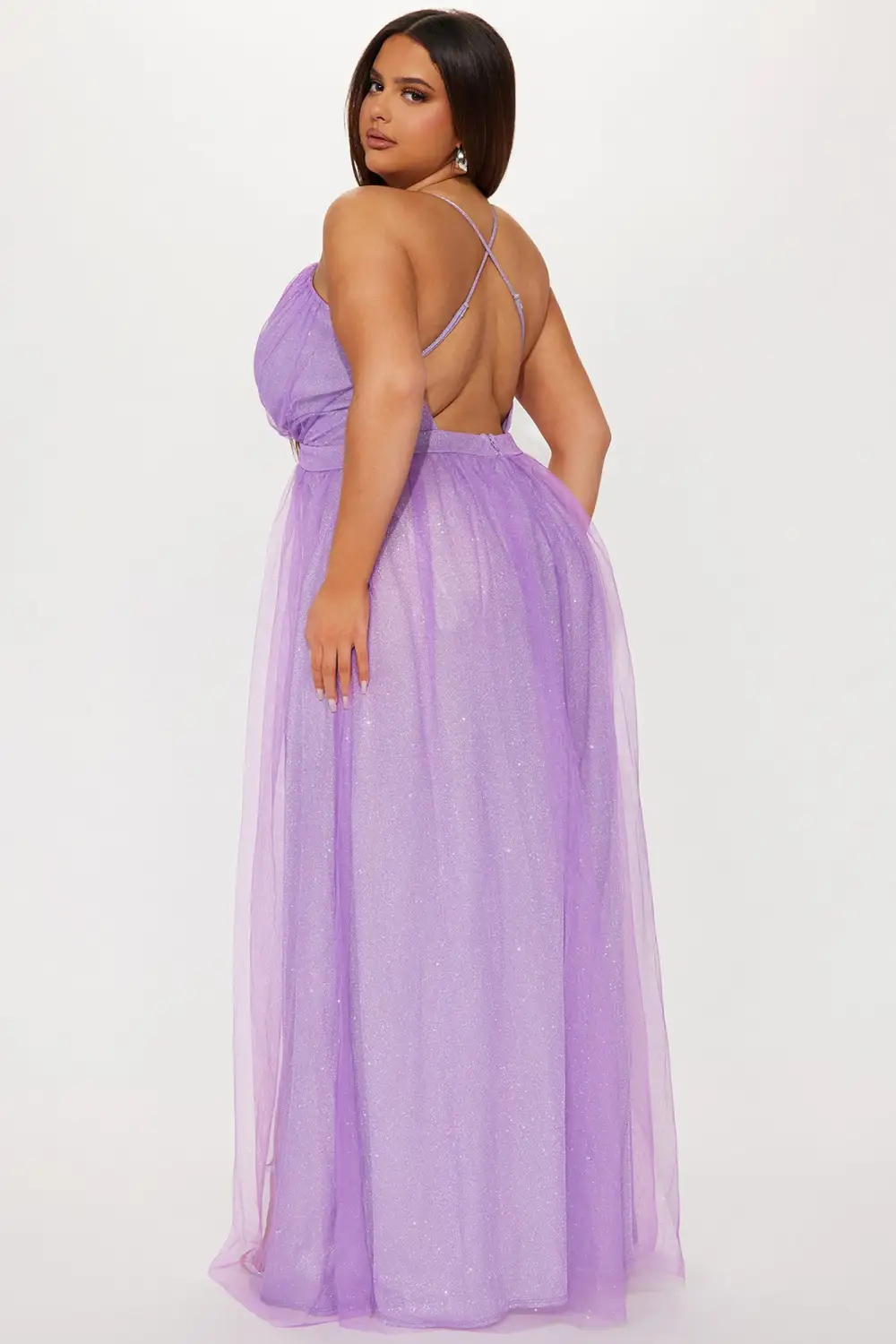 Gloria Glitter Maxi Dress - Lavender