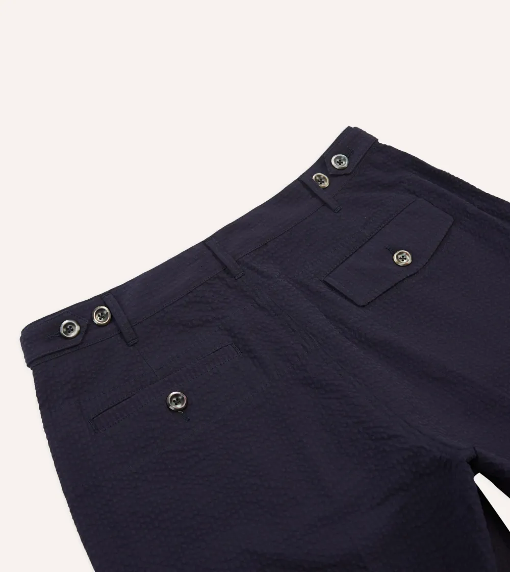 Navy Seersucker Games Trousers Daily