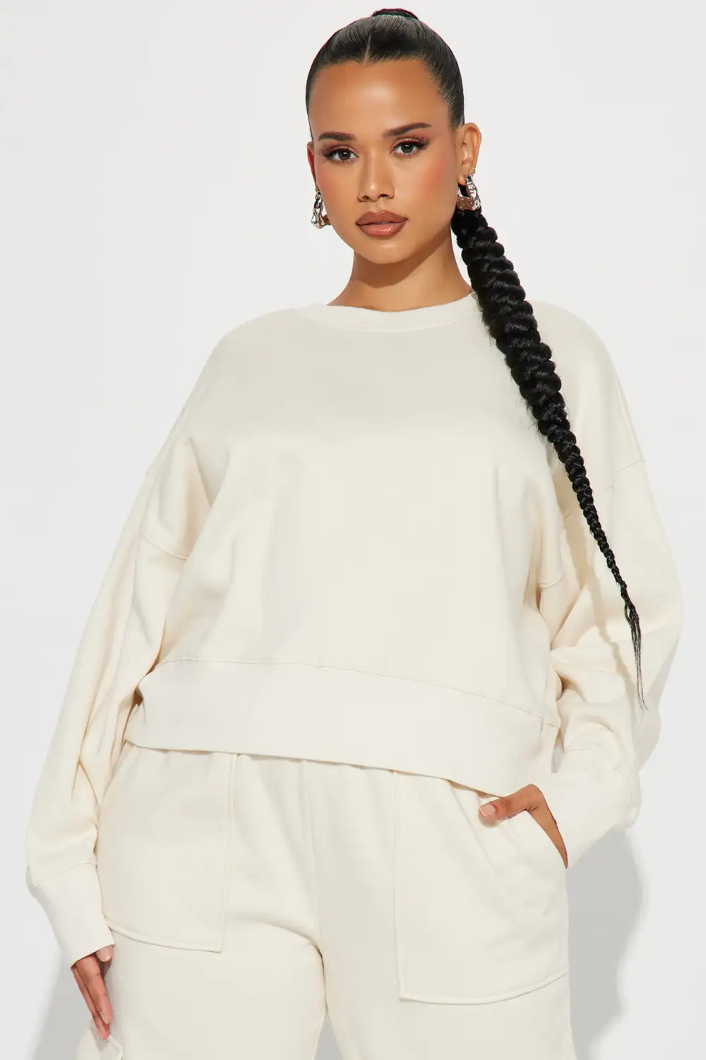 Follow Me Around Sweatsuit - Cream