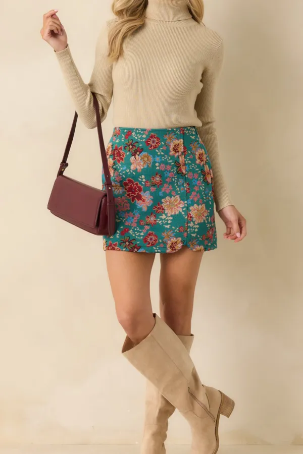 Floral Print Mini Skirt