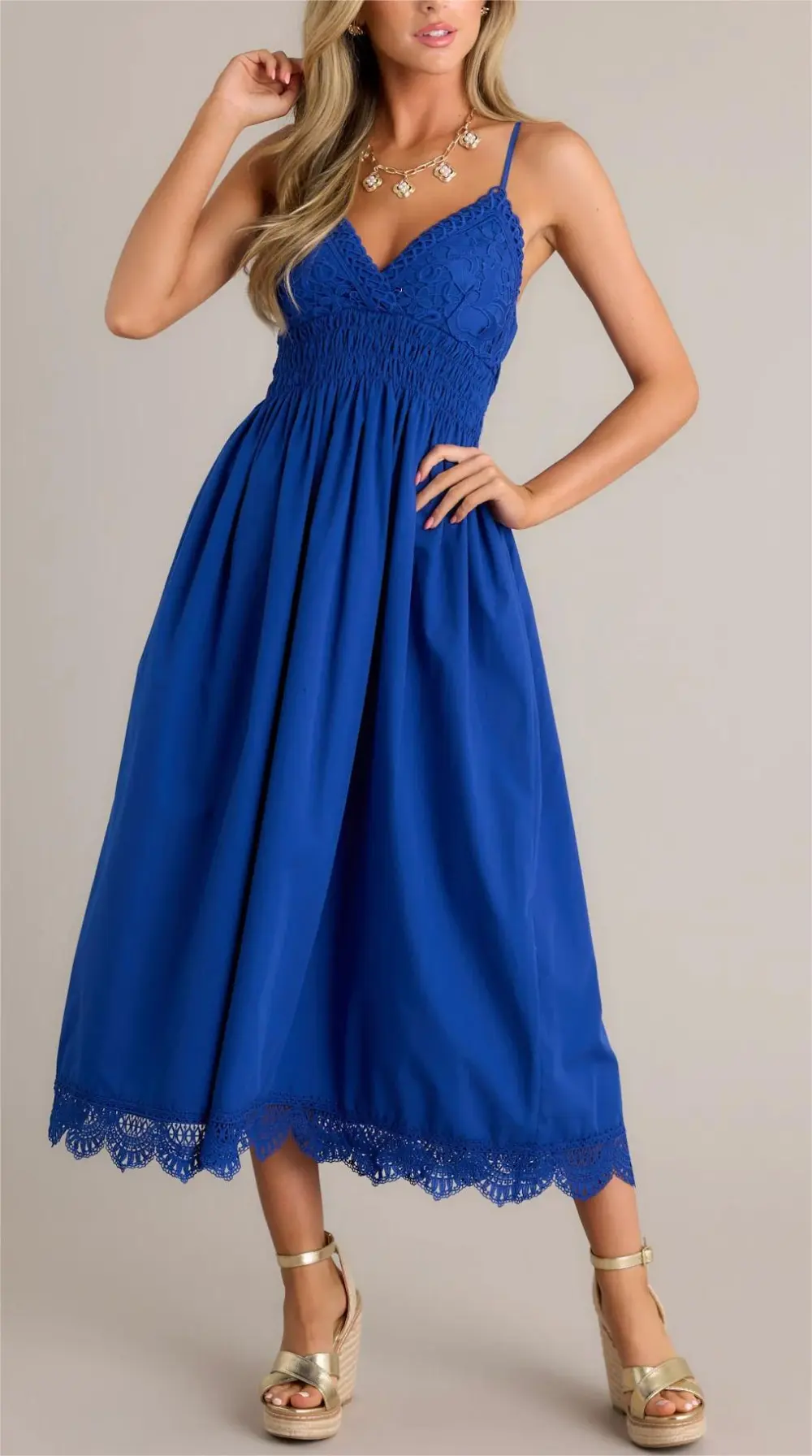 Ethereal Elegance Royal Blue Maxi Dress