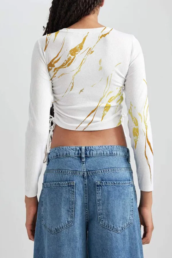 Slim Fit Crew Neck Camisole Long Sleeve T-Shirt
