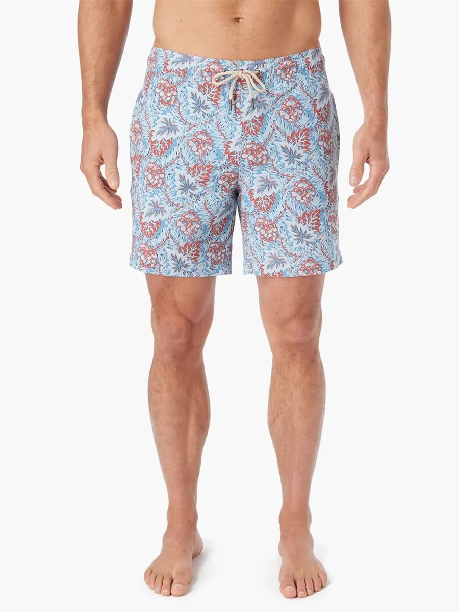 Men's Sky Blue Beach Forest Beach Shorts