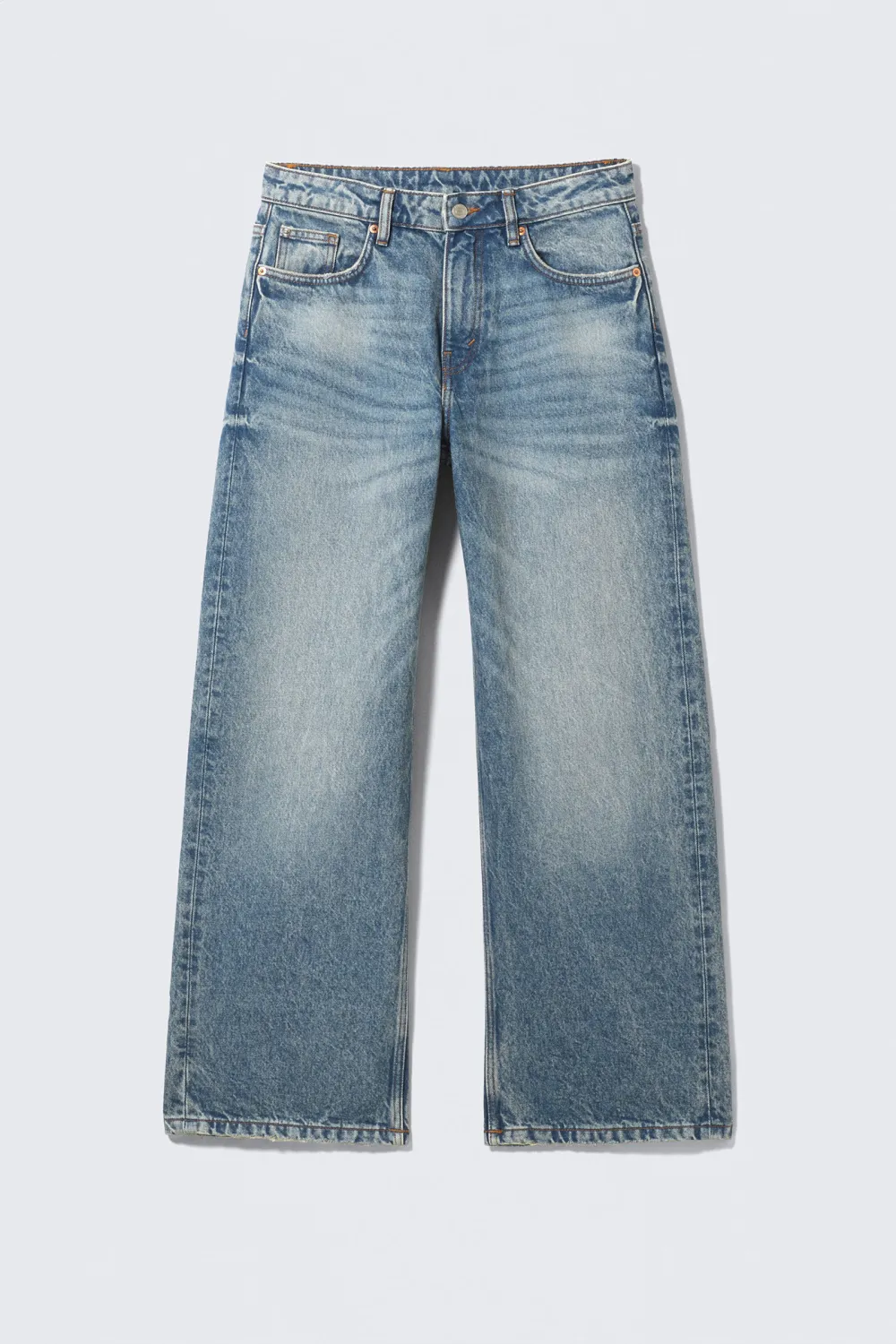 Loose Low Rise Jeans With Pockets