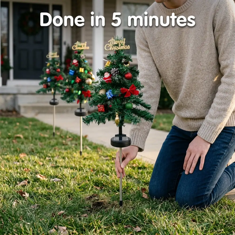 Solar Christmas Tree Stake Lights
