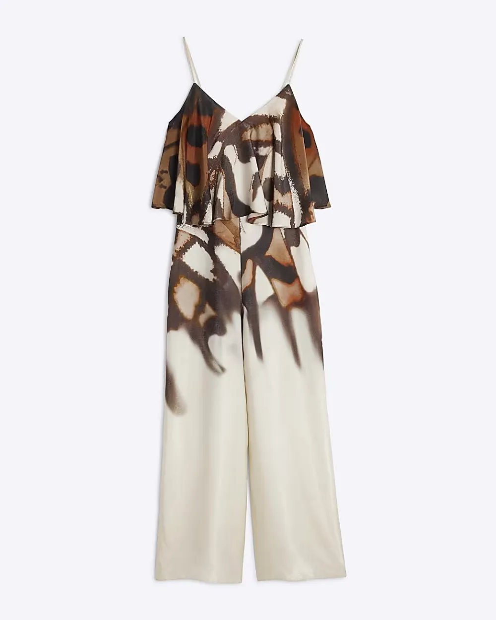 Cream Style Butterfly Pattern Artistic Jumpsuits