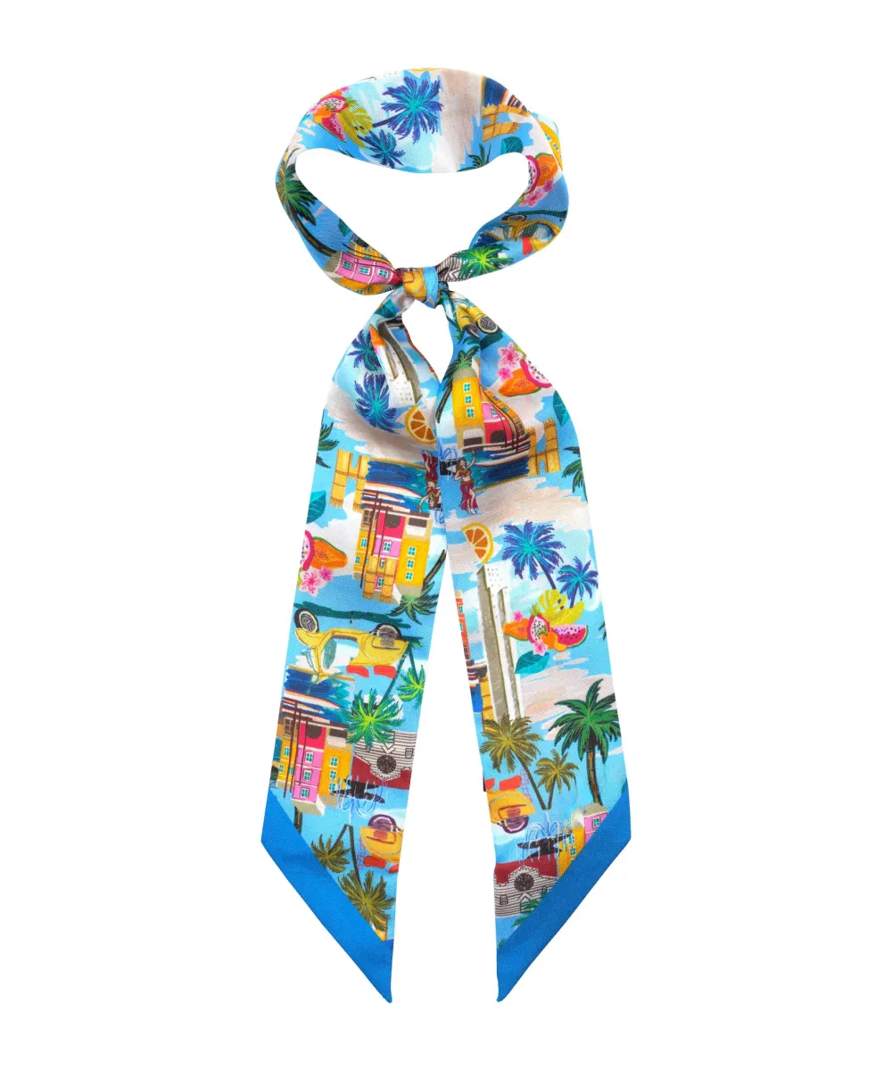 Art Graphic Casual Style Silk Ribbon Scarf