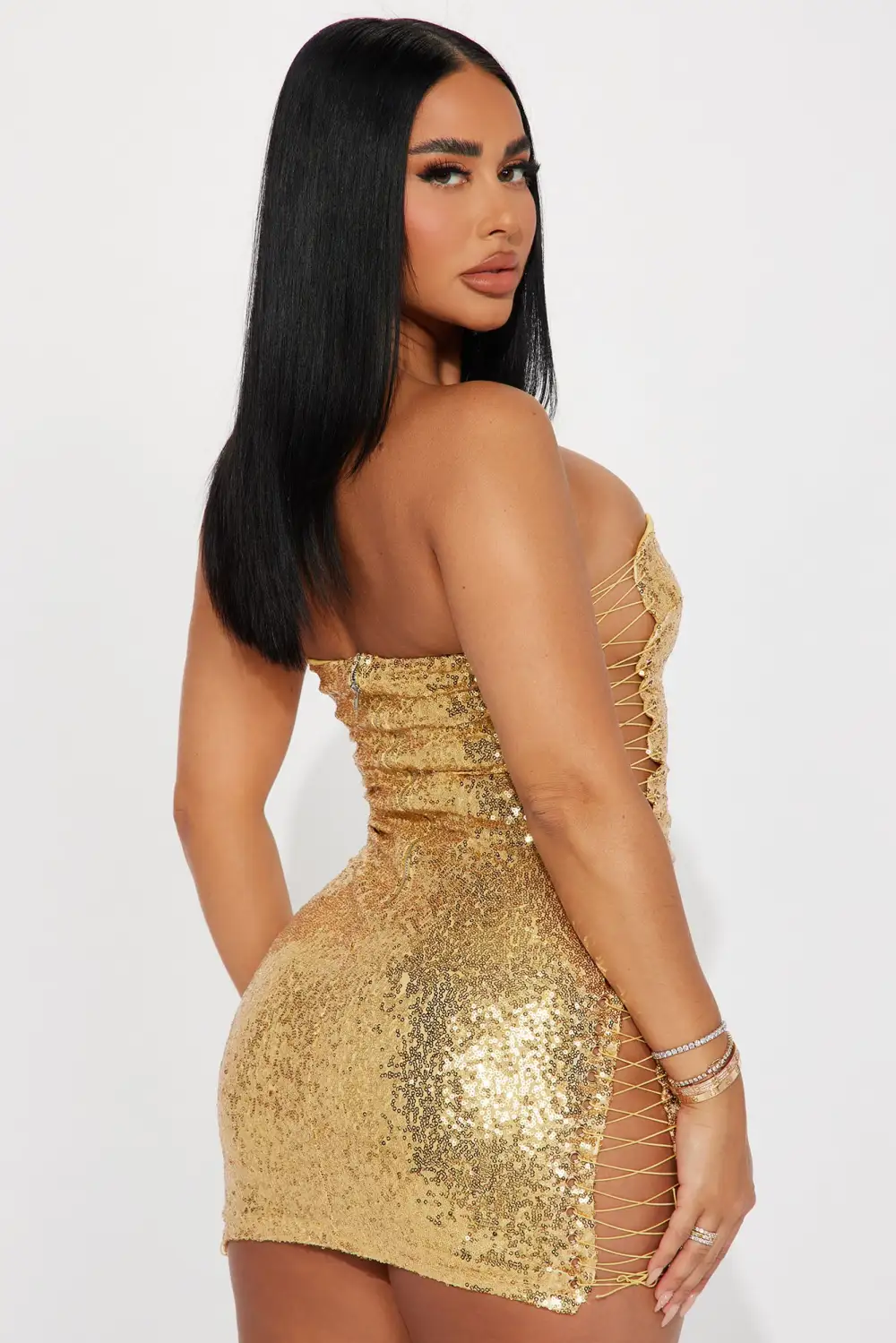 After Party Chic Sequin Mini Dress - Gold