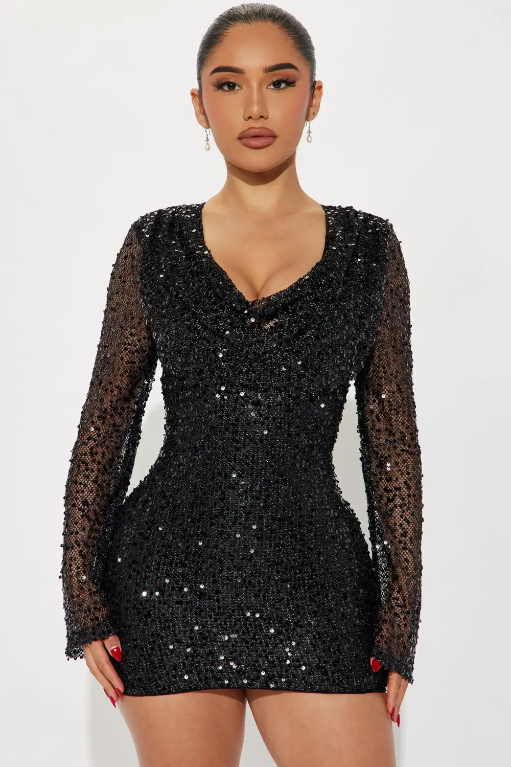 Tonight Only Sequin Mini Dress - Black