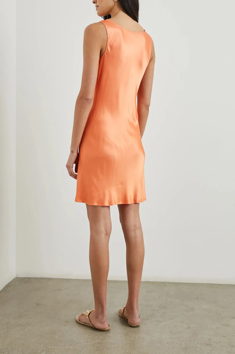 Draped Pure-Color Satin Dress