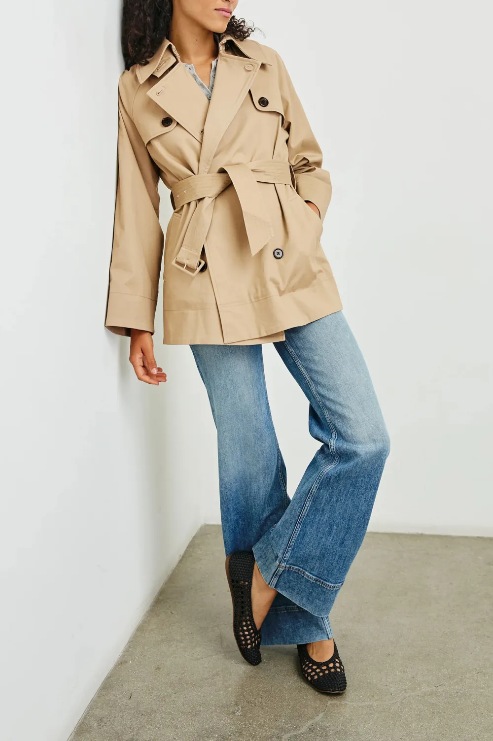 Elegant  Taupei Strap Jacket