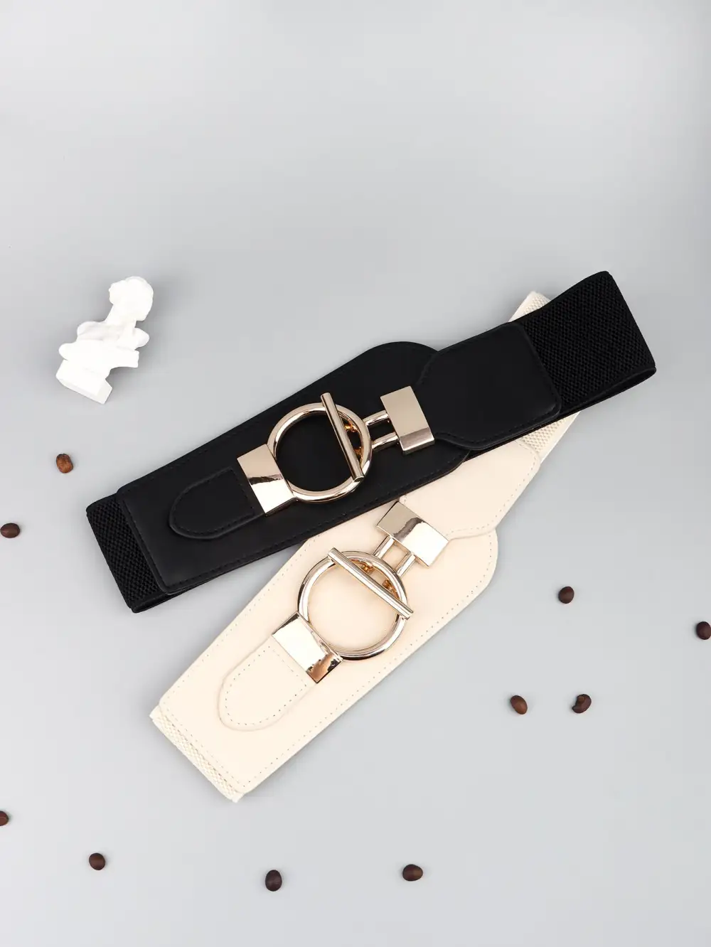 Wide Buckle Stretch Belt