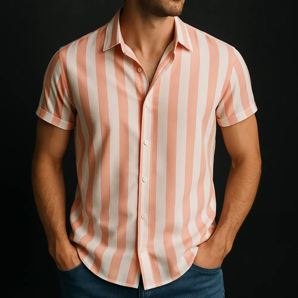 Linen Blend Camp Shirt