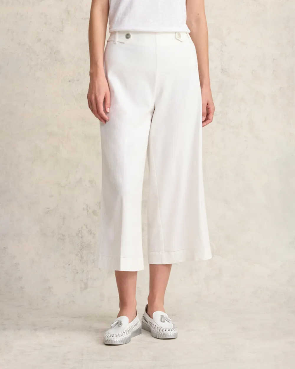 Linen Culotte - White