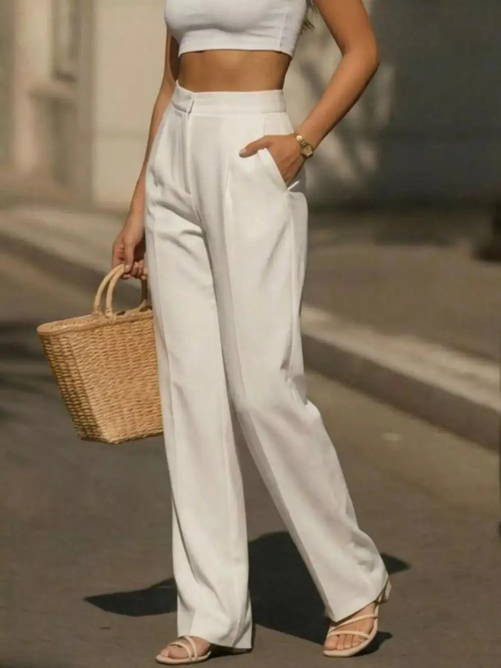 Everyday High Waisted Wide Leg Pants