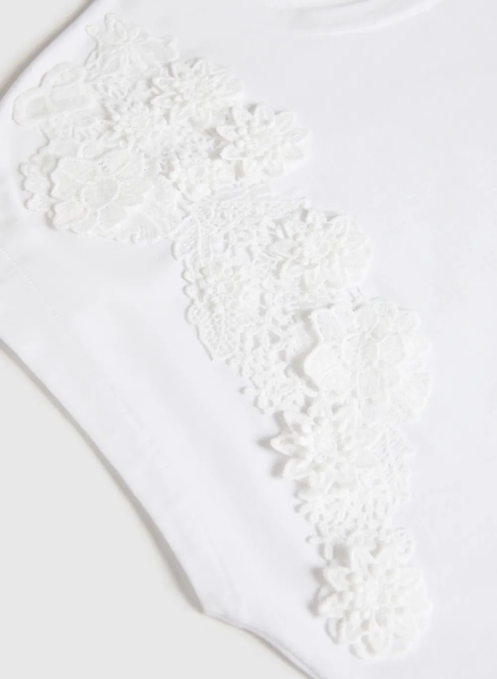 Lace-Trimmed T-Shirt
