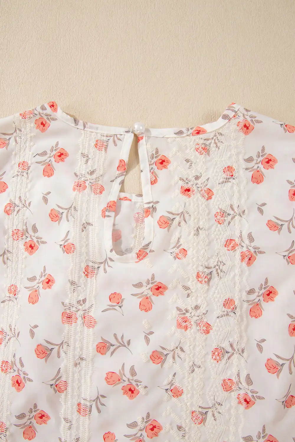 Floral Embroidered Cap Sleeve Blouse