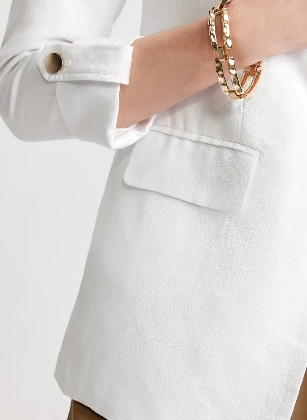 Ivory Linen Blend Blazer