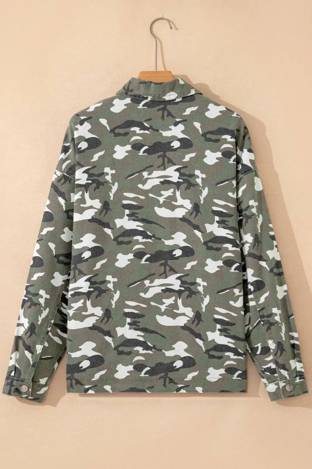 Camo Chest Pocket Relaxed Denim Jacket