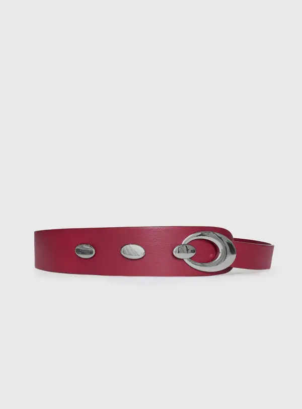 Simple Detail Buckle Faux Leather Belt