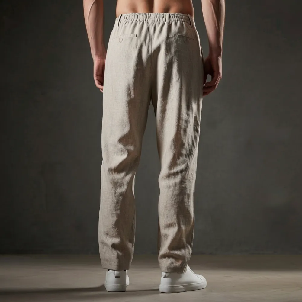 Men's Linen Blend Casual Trousers